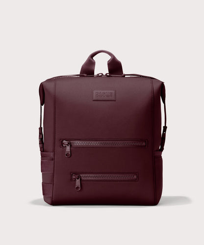 Dagne Dover Large Indi Diaper Backpack in a deep brown with purple undertones.