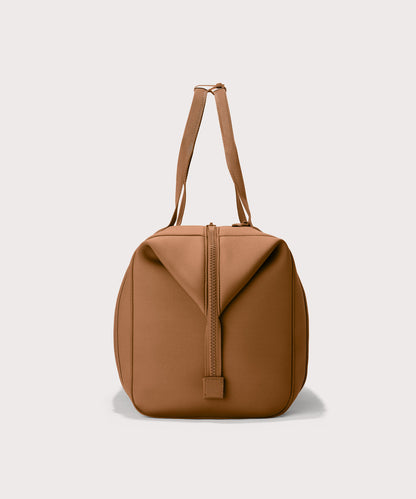 Extra Large Landon Carryall in a a saturated, warm medium-brown with burnt orange undertones, side view