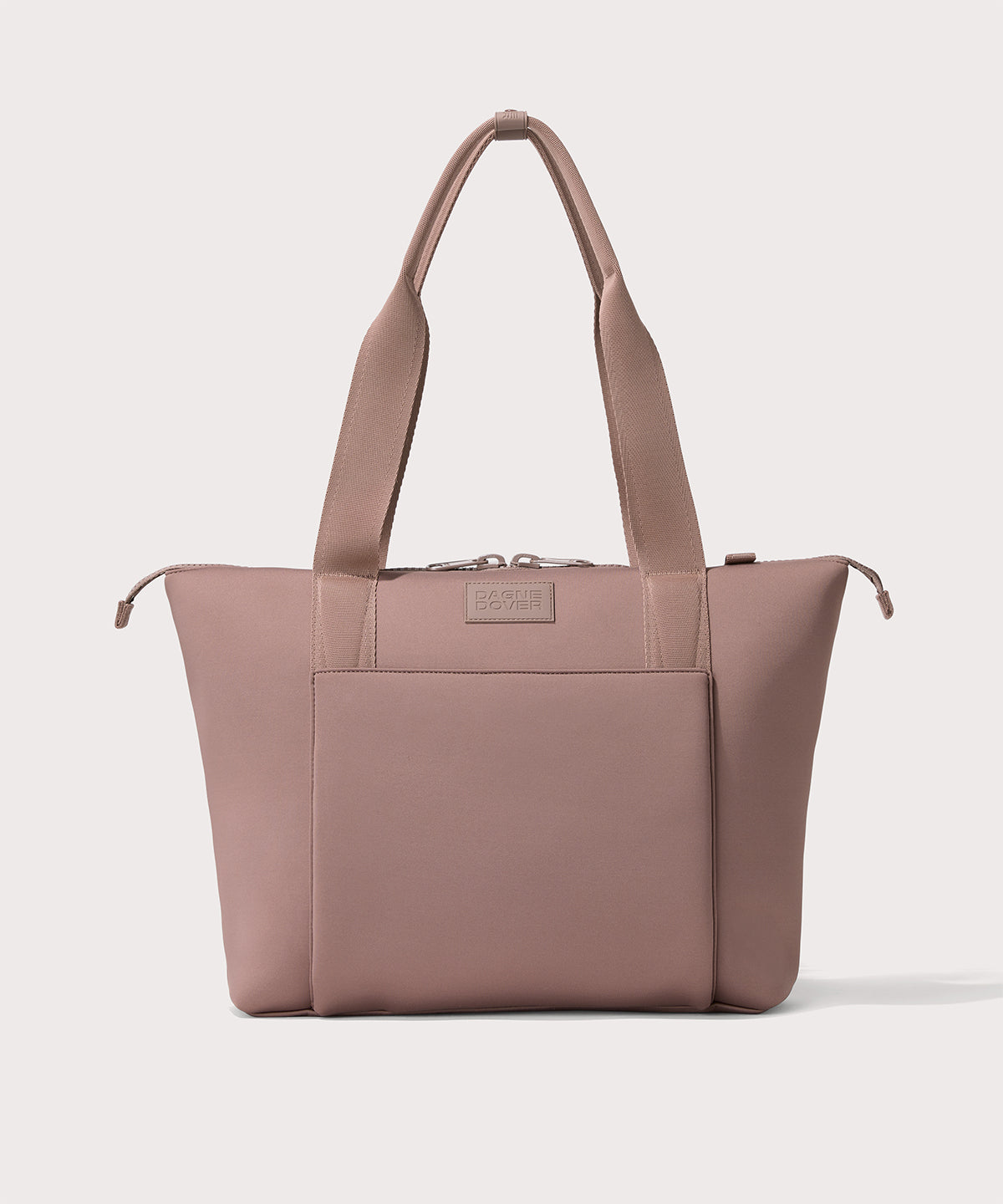 Tote in a pink seen from the front view.