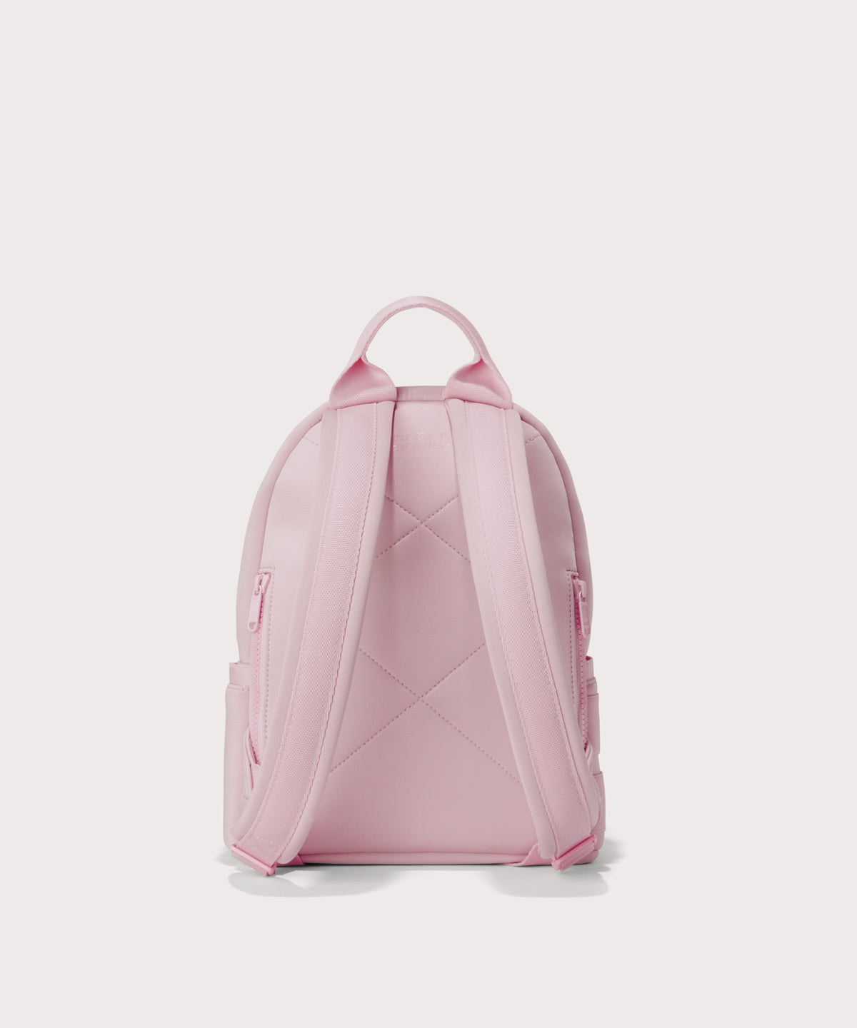 Small Dakota in a cool, powdery pink with soft grey undertones. Back view.