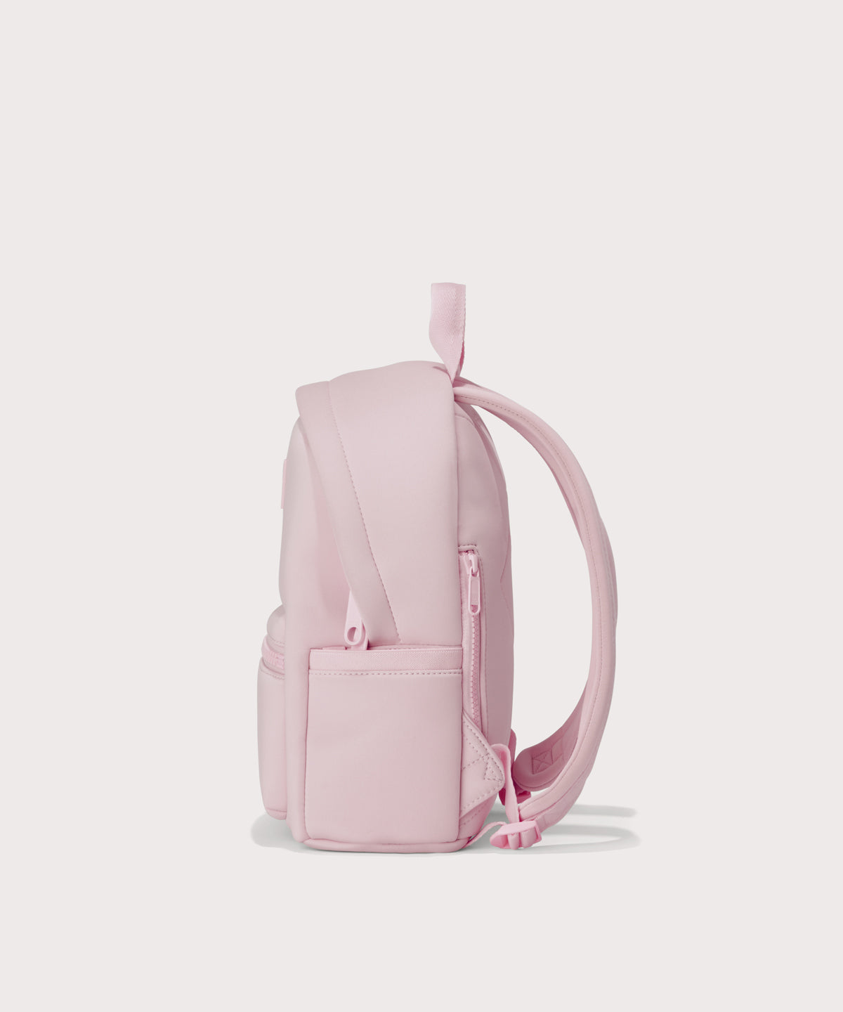Small Dakota in a cool, powdery pink with soft grey undertones., side view