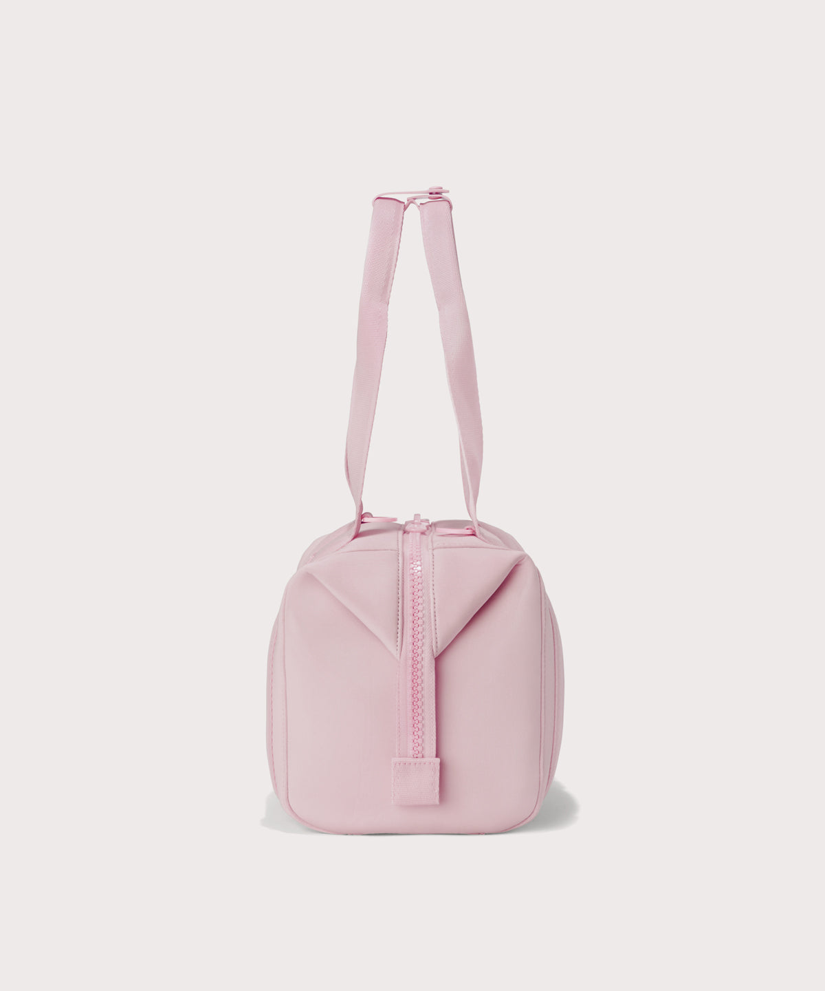 Small Landon Carryall in a cool, powdery pink with soft grey undertones, side view