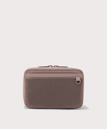 Dagne Dover large Arlo Tech Organizer in pink seen from the back.