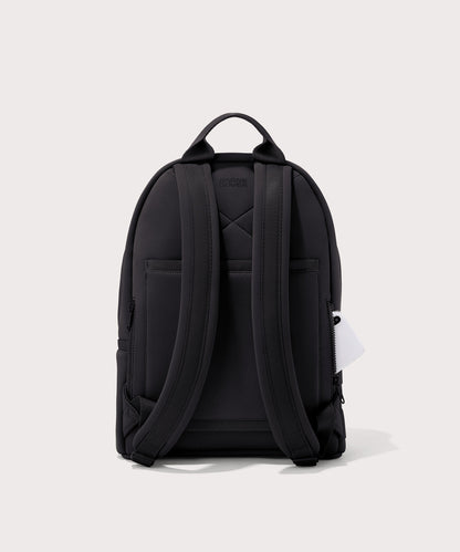 Dagne Dover medium Dakota Neoprene Backpack in onyx seen from the back.