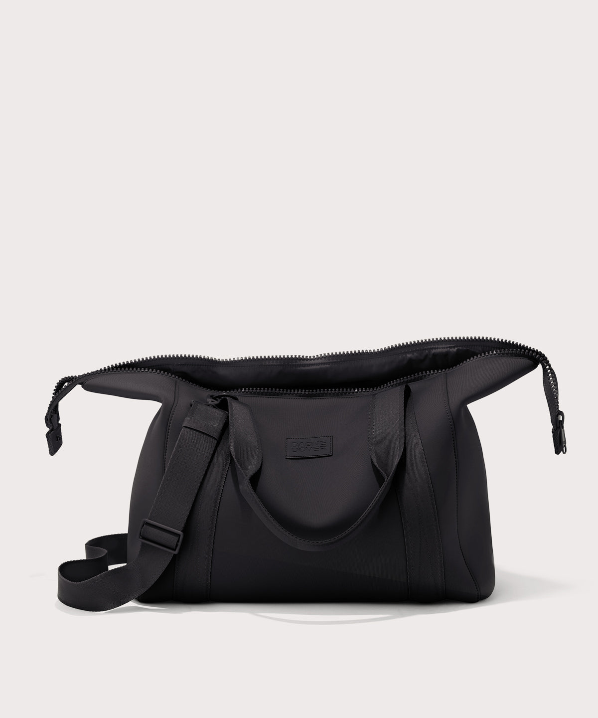 Large Landon Carryall in black unzipped