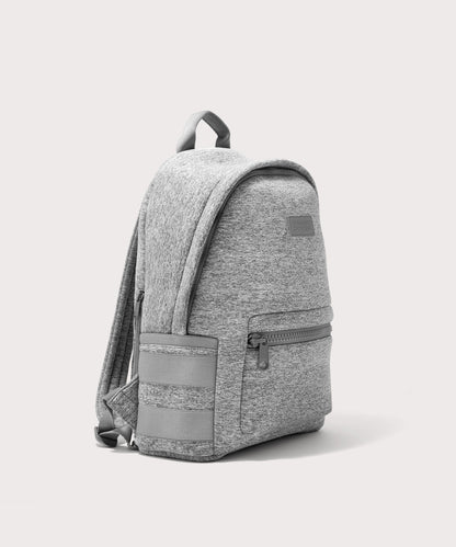 Dagne Dover medium Dakota Neoprene Backpack in grey seen from an angle.