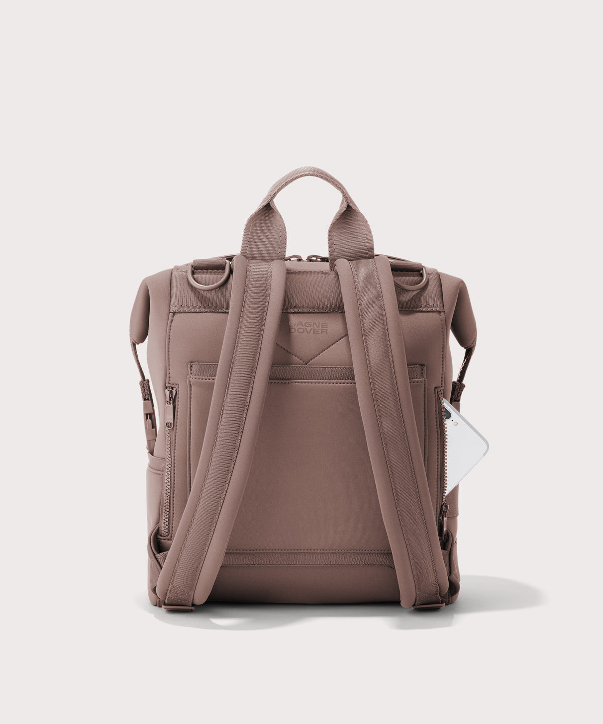 Dagne Dover medium Indi Diaper Backpack in pink seen from the back