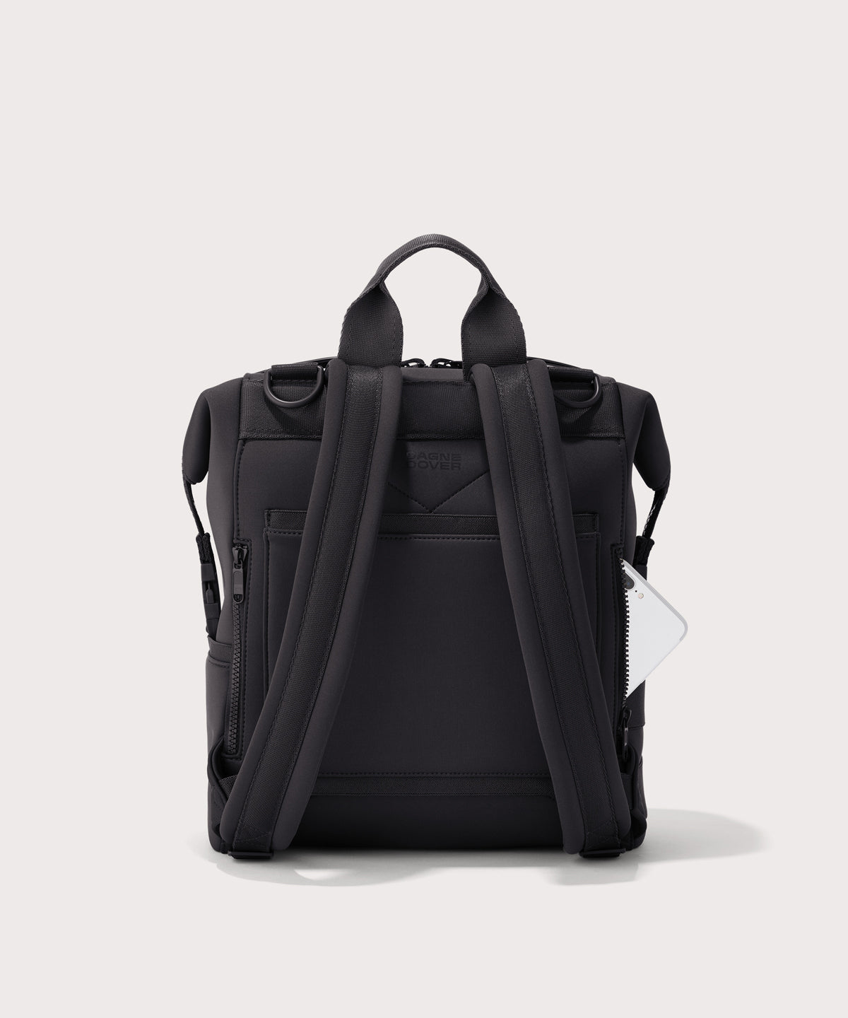 Dagne Dover medium Indi Diaper Backpack in black seen from the back