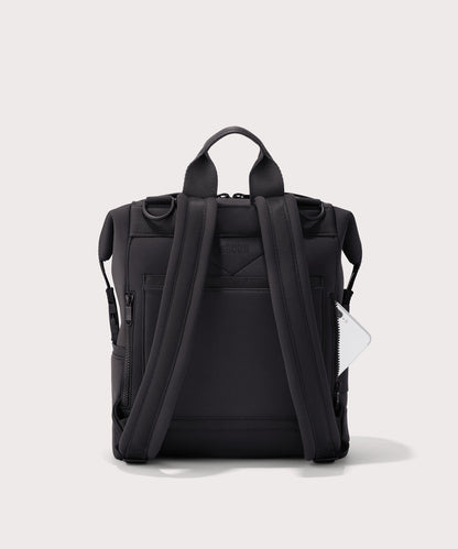 Dagne Dover medium Indi Diaper Backpack in black seen from the back