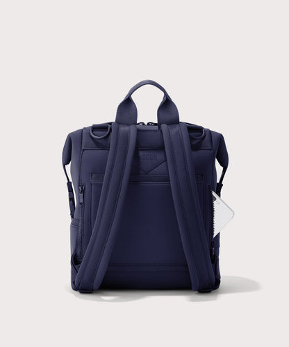 Dagne Dover medium Indi Diaper Backpack in dark blue seen from the back