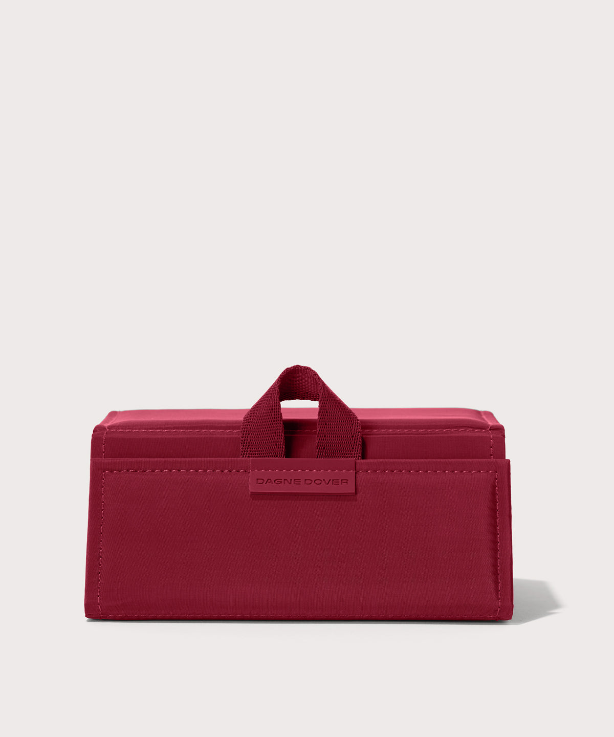 Dagne Dover Remi foldable glasses holder in spice red.