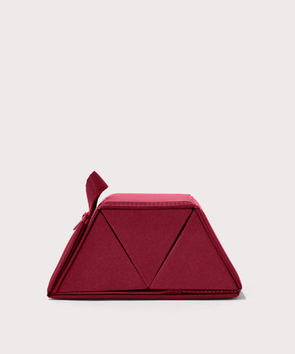 Dagne Dover Remi foldable glasses holder in spice red seen from the back.