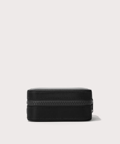 Dagne Dover Large Frankie Jewelry Case in black seen from a side.