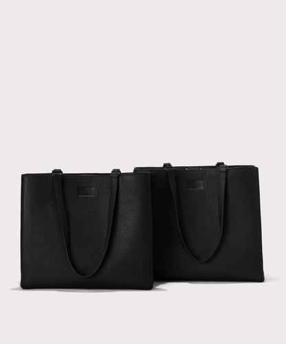 Dagne Dover medium and large Allyn Totes in black.