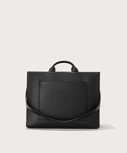 Dagne Dover large vegan Daily Tote in black with the 11" shoulder strap