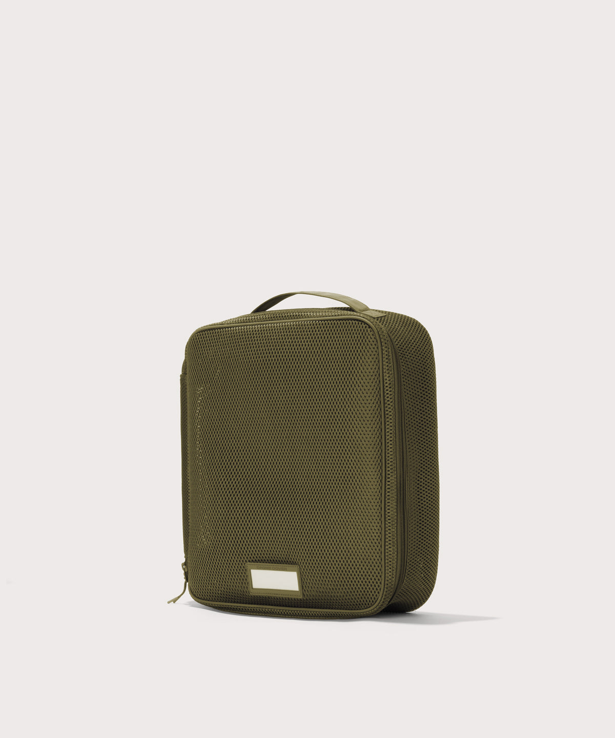 3/4 view of Large Roma packing cube in dark green