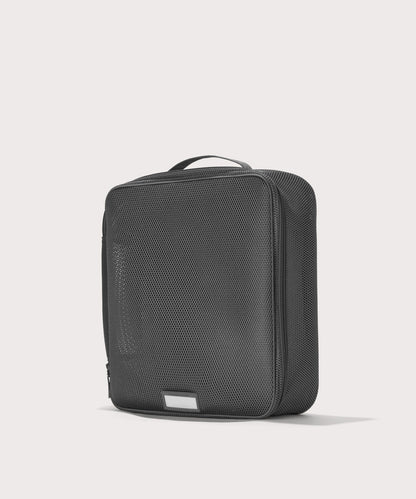 3/4 view of extra large Roma packing cube in carbon black