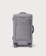 Front view of Seattle carry-on rolling luggage 23.5” in light grey
